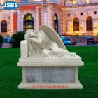 Angel Top Selling Hand Carved White Natural Marble Weeping Angel Statue Monument