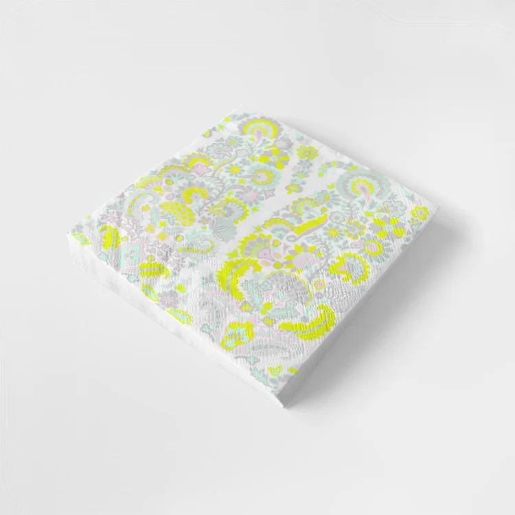fancy yellow paper napkin table paper party napkin for coffee