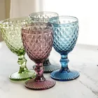 Stock High Quality Solid Pressed Colored Glass Goblet
