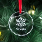 Personalized Crystal Snowflake Christmas Ornament custom clear Crystal Glass christmas tree hanging decoration ornaments