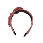 New fashion white spotted headband side bow fabric headband for woman