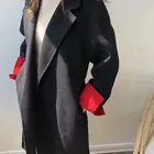 double cashmere wool coat women coat camel hand made trench coat 2019