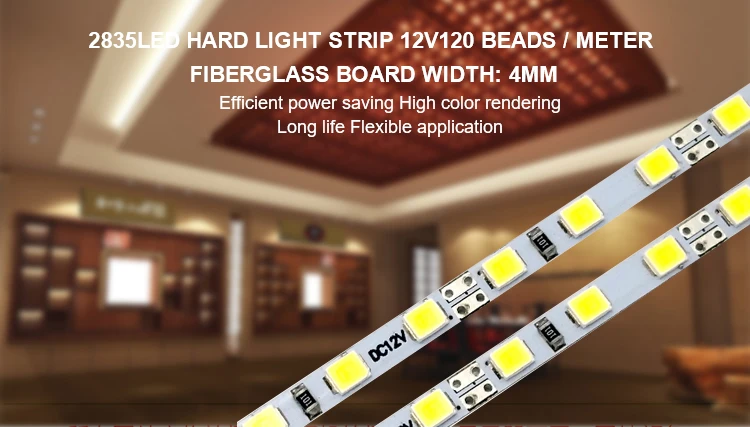 DC 12V IP20 2835v120 beads LED Hard LED Strip Bar Light 4mm waterproof hard light strip