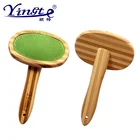 Factory Wholesale Eco-Friendly Stainless Steel Needle Bamboo Pet Hair Remover Cleaning Brush