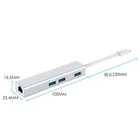 Hub Ethernet Rocketek 3 Port Usb 3.0 Hub OTG Mobile Usb 3.1 Type C To RJ45 Ethernet Lan Hub Adapter