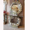 living room mirrored furniture bevelled console table with wall mirror
