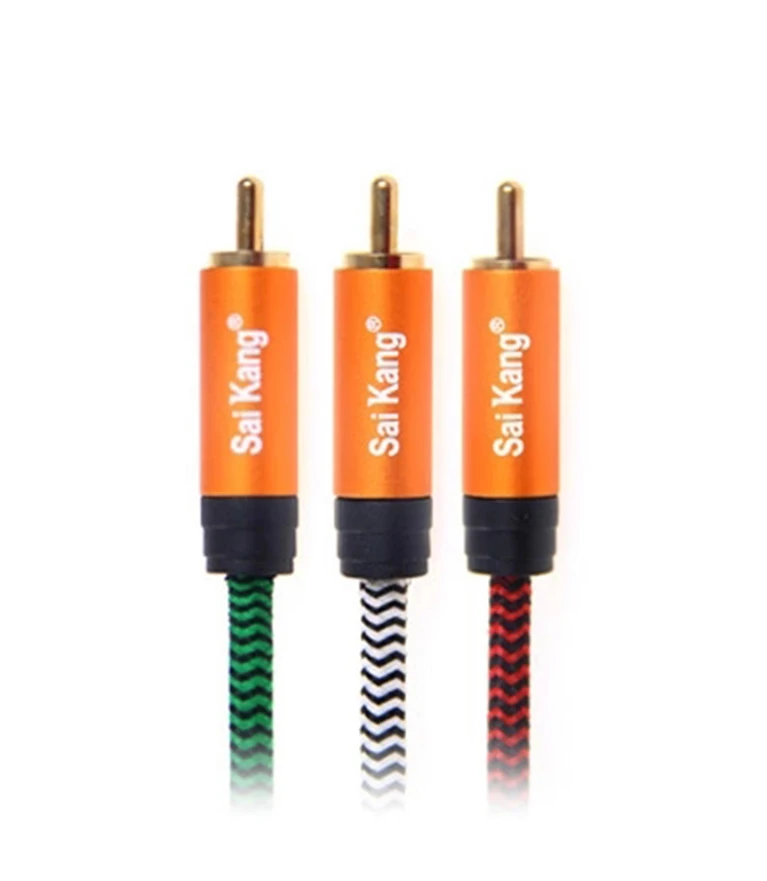 Male to Male RCA connector to 2RCA computer speaker connector audio cable - ANKUX.COM
