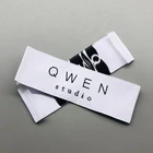 High Quality Custom Made Customer Name Logo Heat Cut Sew on Fabric Woven Neck Labels for T-shirts