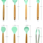 2020 Kitchen accessories Silicone Kitchenware Utensil Sets with Wooden Handle