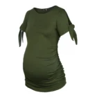 Fashion Comfortable Maternity Clothing Casual Pregnant Dress Round Neck Maternity Top