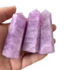 Wholesale price natural kunzite point tower crystal stone carving crystal wand healing point