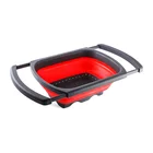 Kitchen Stretchable Handles Folding Plastic Washing Drain Basket for Fruit and Vegetables