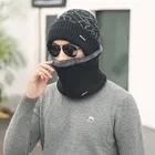 Hat Scarf Suit Add Wool Hat Men Cycling Winter Keep Warm Against Cold Wind Thickened Hat Knit Cap