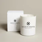 wholesale luxury white print glass candle jars