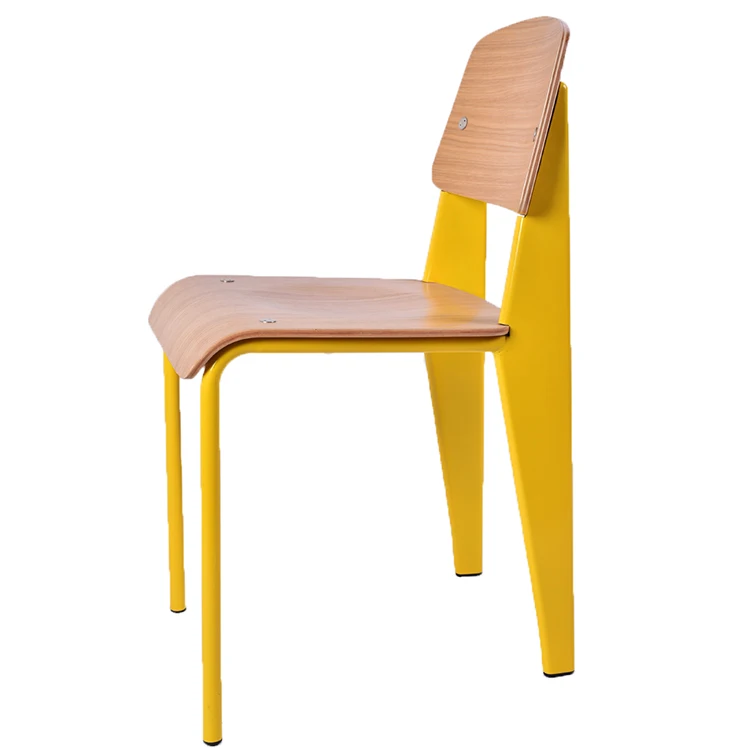 Moderna Jean Prouvé disegno semplice di stile French colore diverso in legno curvato commerciale ristorante cafe sedia da pranzo