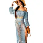 Women weave clothing sexy beach wear cover up dress
