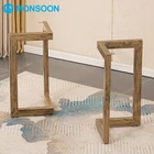Wholesale Solid Black Powder Coated Durable Trapezoid Modern Industrial Metal Dining Table Legs