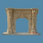 Egyptian Cream Cultured Marble Fireplace Mantel