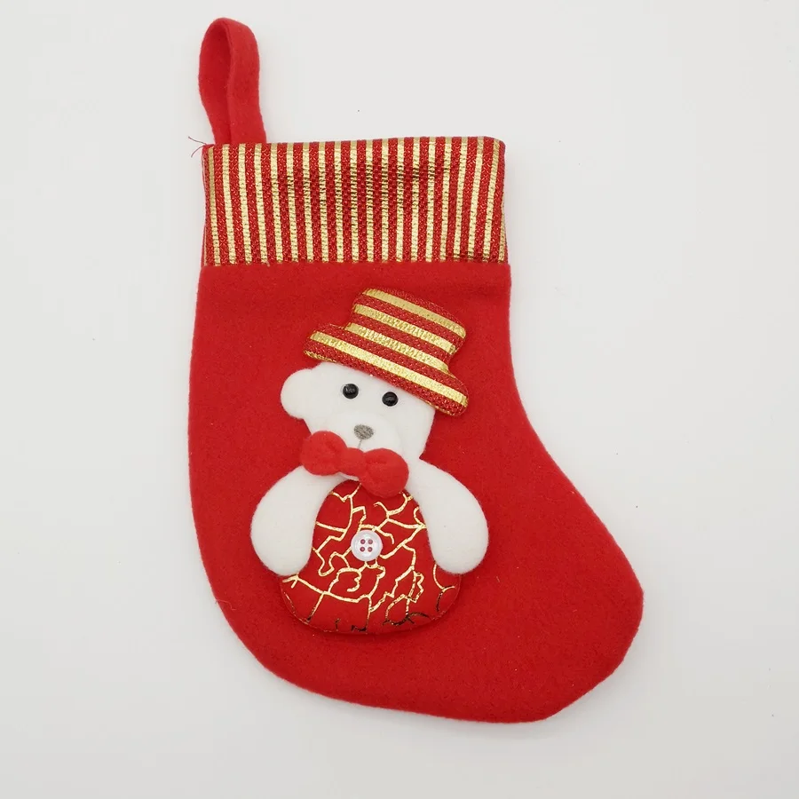 stocking christmas socks children gift bags santa claus snowman