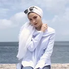 Custom wholesale hot sale pure color muslim women arab style cotton hijab scarf