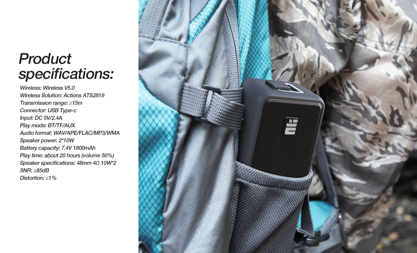 Nillkin Traveler W1 TWS wireless Speaker with IPX7 water-resistance - ANKUX.COM