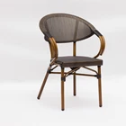 Outdoor Garden Chair Aluminum Tube Chair with Armrest for Coffee Leisure