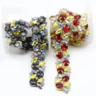 Wedding Dress DIY Sewing Accessories Craft Row Colorful Rhinestone Trimmings for Wedding Dress Decoration