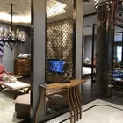 新しいレーザーカット金属ルームディバイダーと家の装飾カスタムレーザーカットパターンゴールドミラー仕上げ