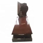 red granite flower carving monument tombstones grave stones