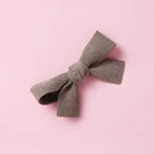 Baby Hand Tied Corduroy linen Bows Hair clips Girls Handmade Hairpins