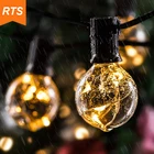 Custom light edison bulb connectable clips string light holiday G40 globe led copper wire fairy lights string