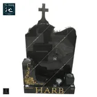 Australia Style Granite Engraved Design Tombstone Cemetery Headstones Cross Granite Tomb