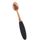 2019 Hot sale high quality foundation rose gold add black makeupbrush oval head tooth makeup brush