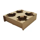 4 Cups Tray Durable Kraft Paper Holder Pulp Carrier for Drink