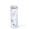 Stainless Steel Tumbler with Straw and Lid Vacuum Insulated Double Wall Cup for Coffee Tea Beverages Marble