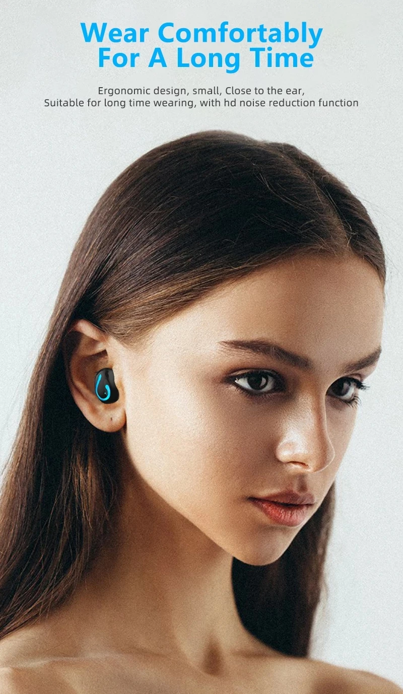 HQB-Q67 TWS Fashion Wireless Earbuds Bluetooth 5.0 3D Stereo Mini Headset Waterproof Sweatproof Hifi In-Ear Earphone 1500 mah - ANKUX.COM