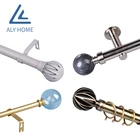 Metal plain curtain rod set with cage finial