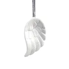 Hot sale beautiful white ceramic Christmas wings pendant