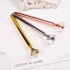 Stock On Selling Luxury Personalise Custom Logo Promotion Big Diamond Pen Rose Gold Ball Pen