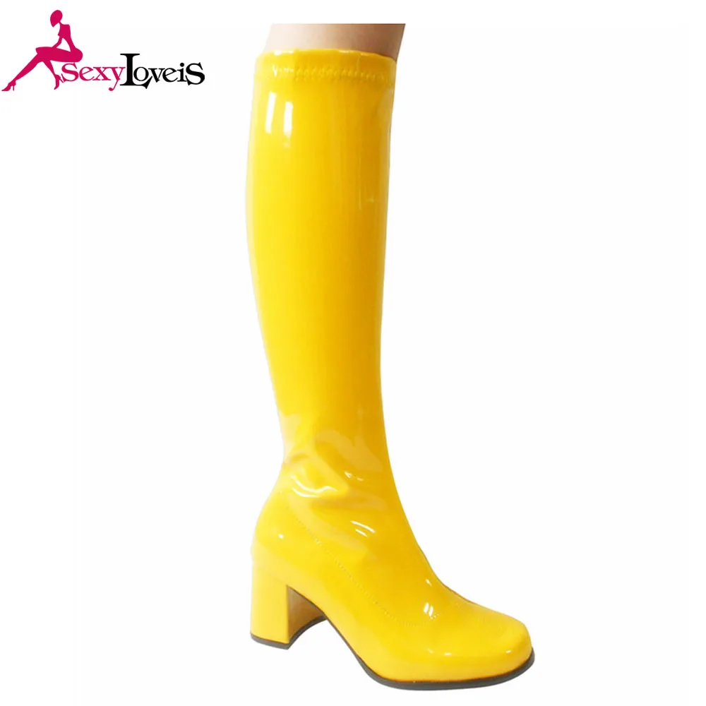 yellow gogo boots