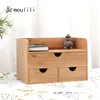 Chinese factory direct sale bamboo wooden beauty multipurpose small desktop cosmetic storage box with drawer
