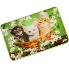 cat dog Bathroom Rug inside sponge back PVC 18x28in microfiber printed bath Mat