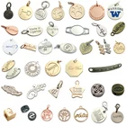 Silver Bracelet Engraved Beads Metal Logo Customized Charms Jewelry Tags