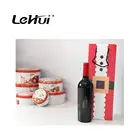 Wholesale factory 24Pcs/Pack 6 Assorted Designs Kraft Paper Wine Bags With Nylon Handles