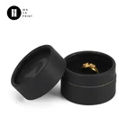 Black paper embossed logo Ring display tube, jewelry round boxes