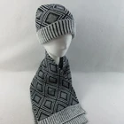 Wholesale new fashion custom winter ladies knitted hat and scarf set