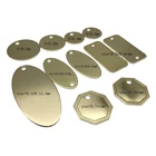 Wholesale Polished Brass Rectangle 2 inch 50mm Blank Tag / Plate / Label With Hole/dog tag