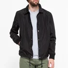 Wholesale Custom Man Black Blank Nylon Coaches Jacket