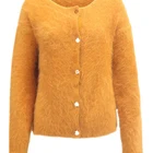 Graphic Customization Sweater Knitted Women Button Sweater Ladies Knitted Cardigan Angora