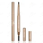 Low Moq Custom Logo 6 Colors Gold Tube Natural Looking Vegan Slim Waterproof Private Label Eye Brow Eyebrow Pencil With Brush
